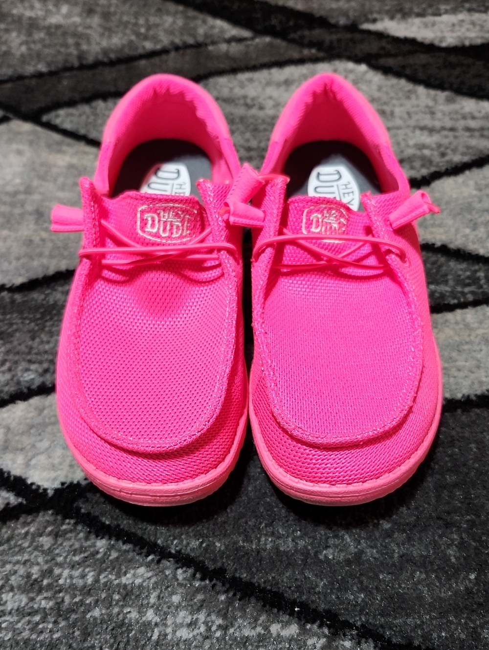 HEY DUDE WENDY FUNK MONO NEON/ELECTRIC PINK SLIP-ON LOAFER SHOES